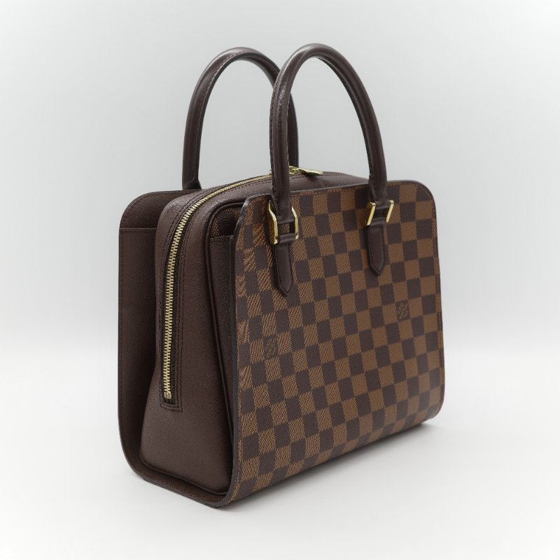 Louis Vuitton 路易威登 Triana 棕色 Damier Ebene 棋盤格紋 帆布 手提包-4