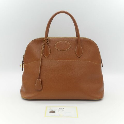 Hermes 愛馬仕 Bolide 35 棕色 牛皮 手提包 肩背包 側背包 保齡球包