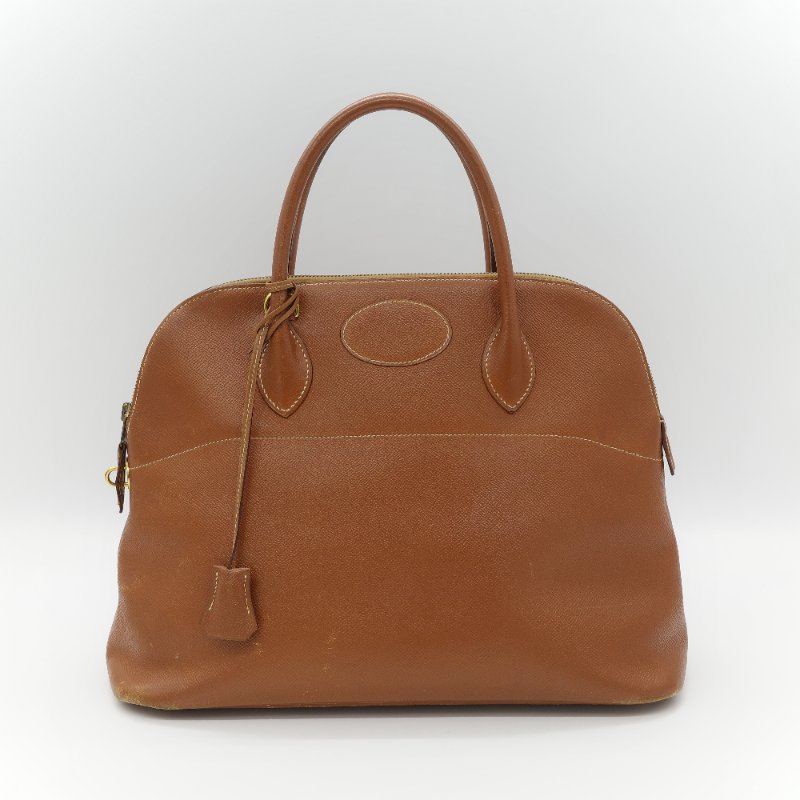 Hermes 愛馬仕 Bolide 35 棕色 牛皮 手提包 肩背包 側背包 保齡球包-1