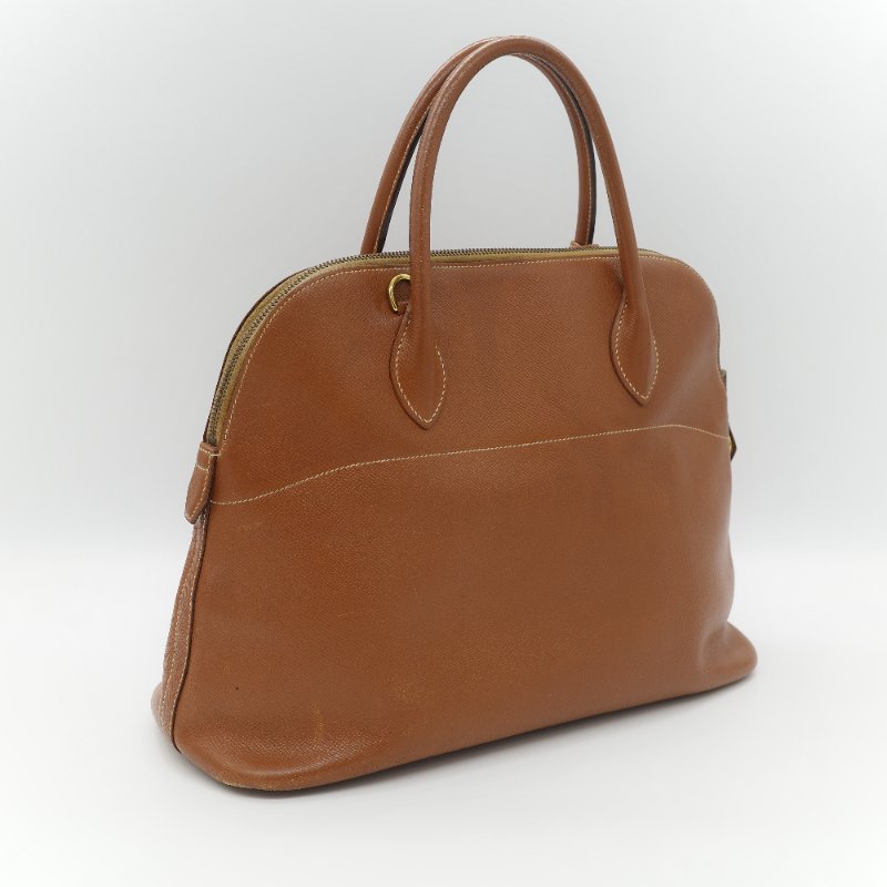 Hermes 愛馬仕 Bolide 35 棕色 牛皮 手提包 肩背包 側背包 保齡球包-5