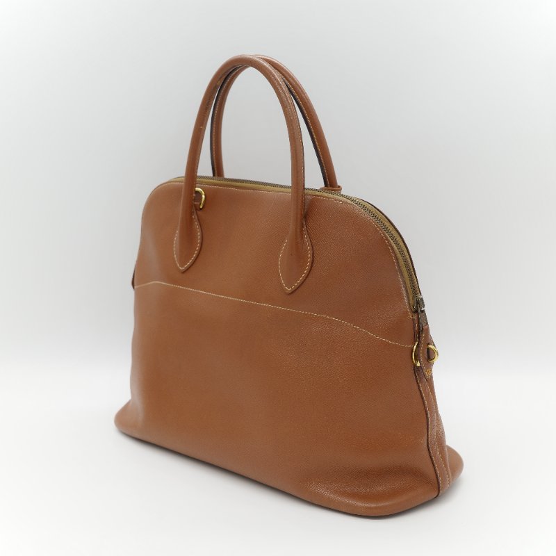 Hermes 愛馬仕 Bolide 35 棕色 牛皮 手提包 肩背包 側背包 保齡球包-6