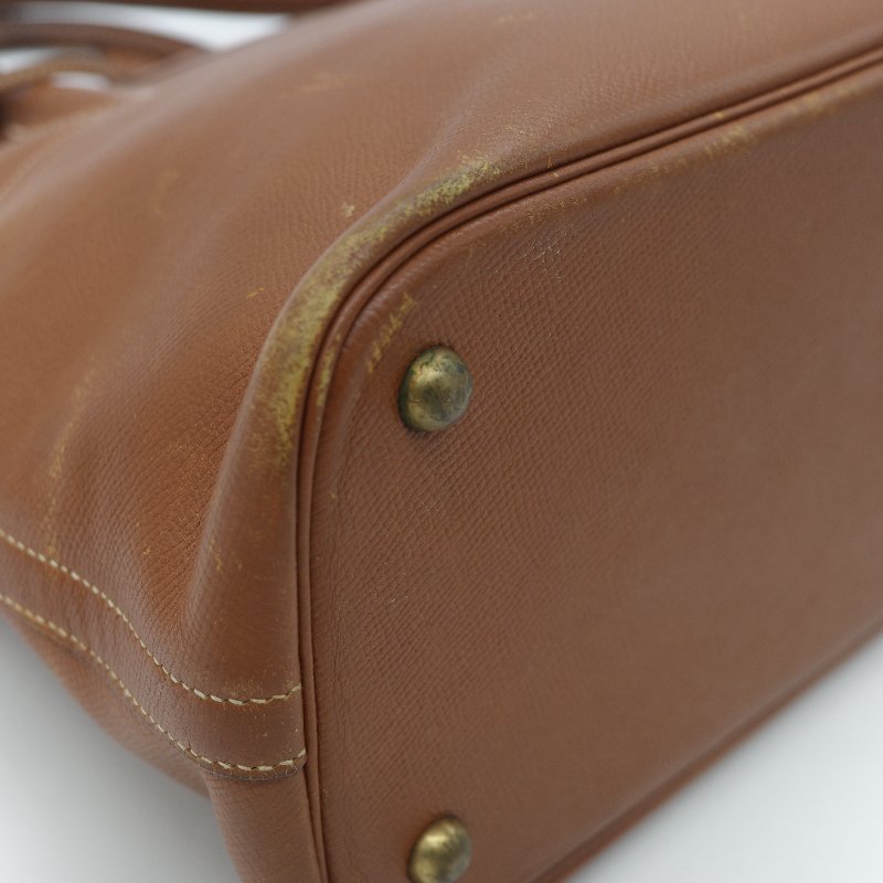 Hermes 愛馬仕 Bolide 35 棕色 牛皮 手提包 肩背包 側背包 保齡球包-8