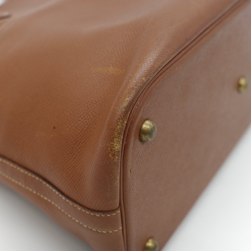 Hermes 愛馬仕 Bolide 35 棕色 牛皮 手提包 肩背包 側背包 保齡球包-11