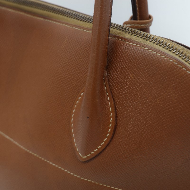 Hermes 愛馬仕 Bolide 35 棕色 牛皮 手提包 肩背包 側背包 保齡球包-20