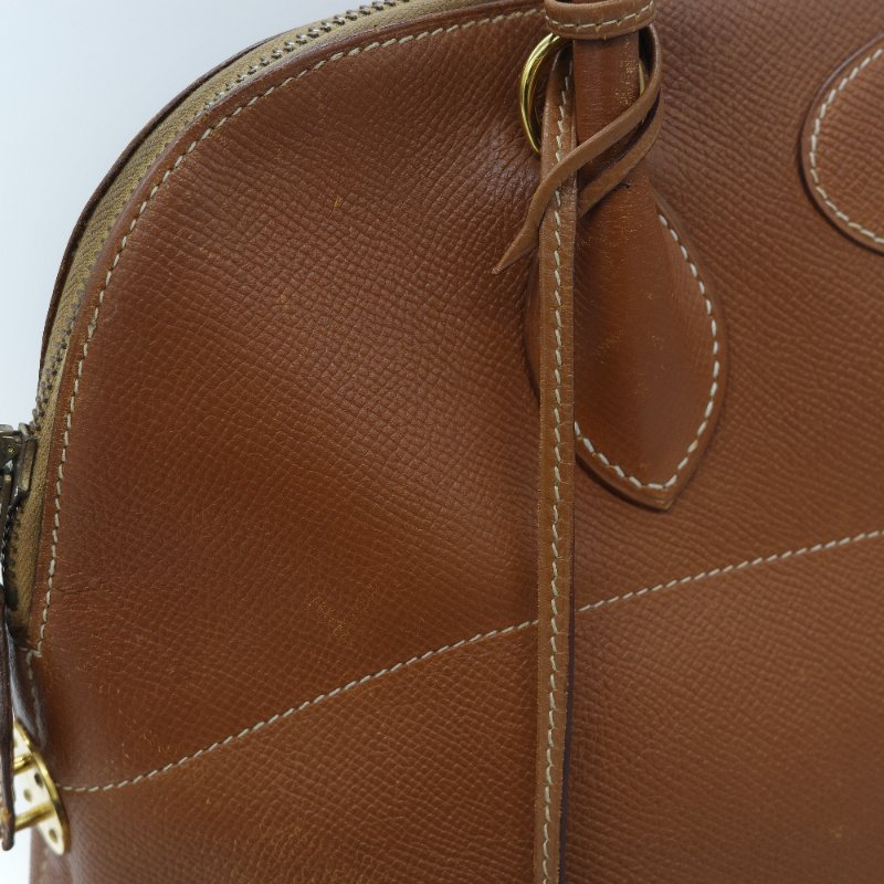 Hermes 愛馬仕 Bolide 35 棕色 牛皮 手提包 肩背包 側背包 保齡球包-21