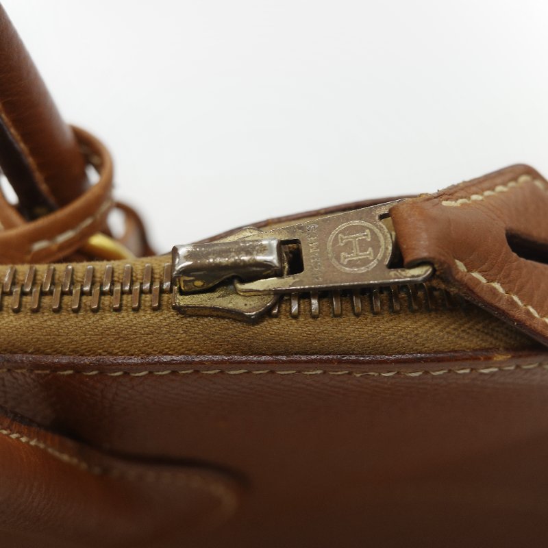 Hermes 愛馬仕 Bolide 35 棕色 牛皮 手提包 肩背包 側背包 保齡球包-29