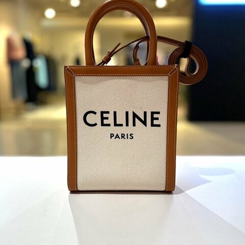 Celine 193302 凱旋門帆布迷你 Cabas 包 付長肩帶