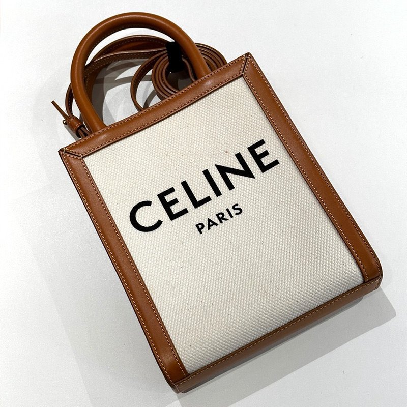 Celine 193302 凱旋門帆布迷你 Cabas 包 付長肩帶-6