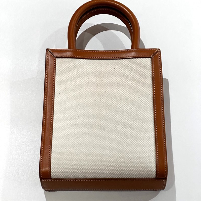 Celine 193302 凱旋門帆布迷你 Cabas 包 付長肩帶-8