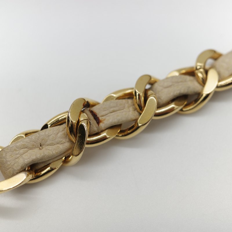 Chanel 香奈兒 CC Logo 粒面牛皮 雙金球 中古 奶白色 水桶包 斜挎包-28