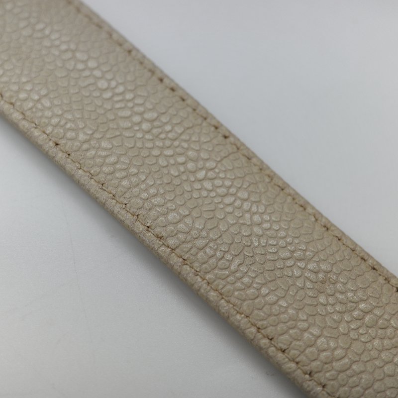 Chanel 香奈兒 CC Logo 粒面牛皮 雙金球 中古 奶白色 水桶包 斜挎包-29