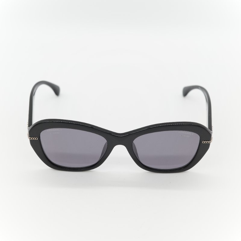 Chanel 香奈兒 Logo 鏈條 CC 黑色 墨鏡-1