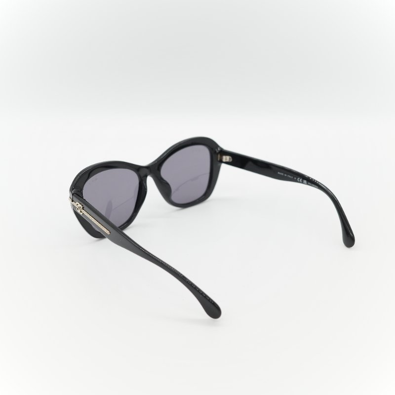 Chanel 香奈兒 Logo 鏈條 CC 黑色 墨鏡-4