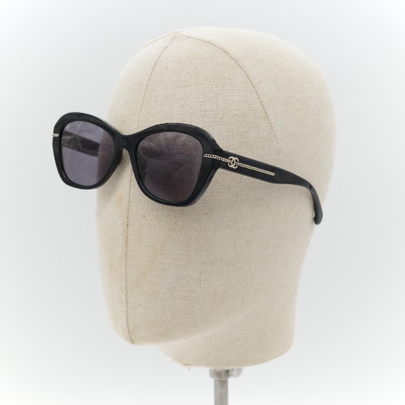 Chanel 香奈兒 Logo 鏈條 CC 黑色 墨鏡-14