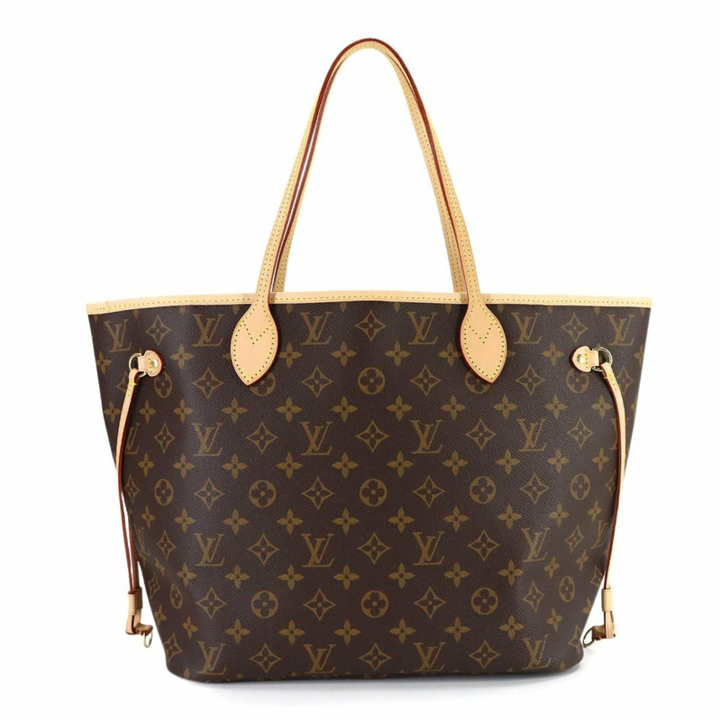 路易威登 Monogram Neverfull MM 手提包,棕色/玫瑰色/米色,M46975,帶 RFID 防盜功能-1