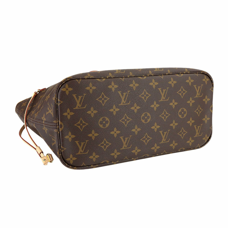 路易威登 Monogram Neverfull MM 手提包,棕色/玫瑰色/米色,M46975,帶 RFID 防盜功能-3