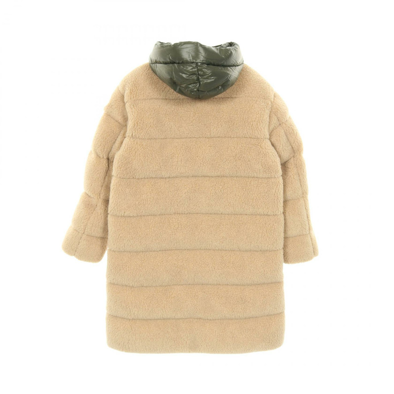 MONCLER CHARAMILLON 仿毛皮羽絨外套 聚酯纖維 米色 #0 二手 女款-1