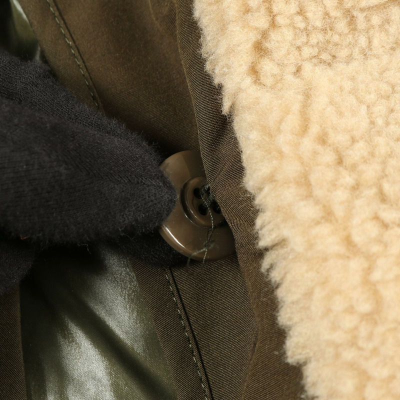 MONCLER CHARAMILLON 仿毛皮羽絨外套 聚酯纖維 米色 #0 二手 女款-5