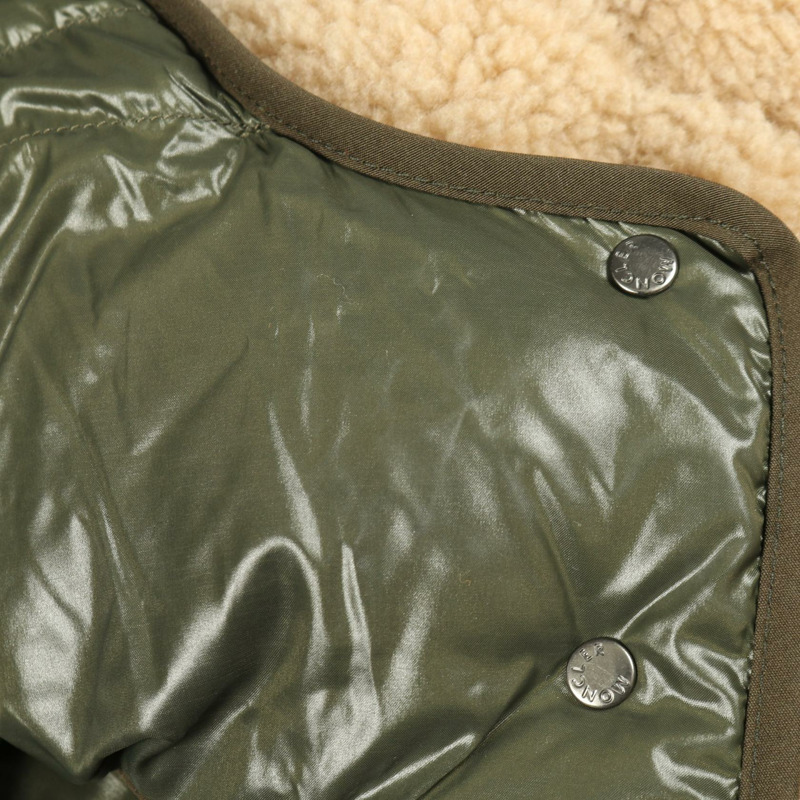 MONCLER CHARAMILLON 仿毛皮羽絨外套 聚酯纖維 米色 #0 二手 女款-7