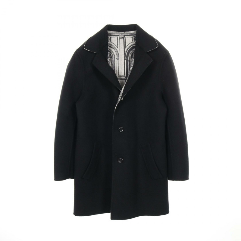 路易威登 (LOUIS VUITTON) × FORNASETTI 聯名款夾克 其他外套 RW212B HY2 FLMA85 羊毛皮革 灰色 黑色 二手 女款-2