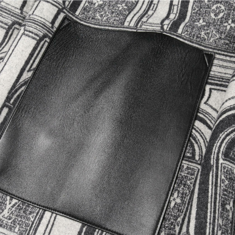 路易威登 (LOUIS VUITTON) × FORNASETTI 聯名款夾克 其他外套 RW212B HY2 FLMA85 羊毛皮革 灰色 黑色 二手 女款-8