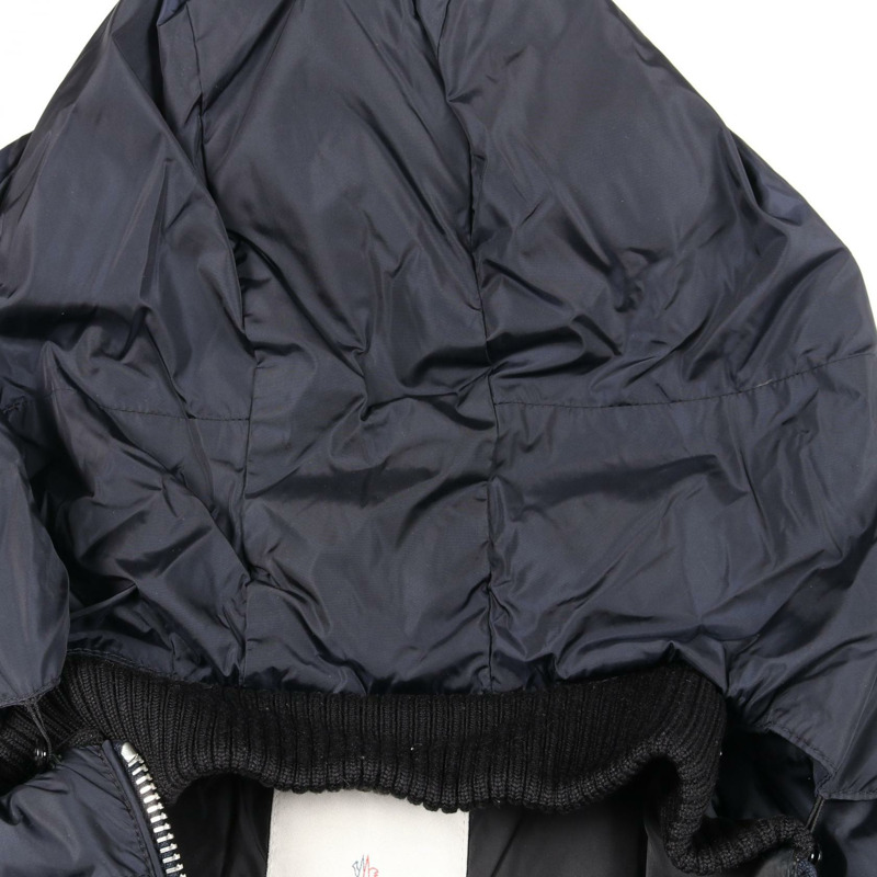 MONCLER BLOIS 羽絨外套 羊毛尼龍混紡 海軍藍 黑色 二手 女款 00碼-5
