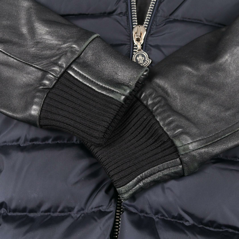 MONCLER BLOIS 羽絨外套 羊毛尼龍混紡 海軍藍 黑色 二手 女款 00碼-7