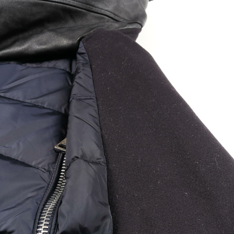 MONCLER BLOIS 羽絨外套 羊毛尼龍混紡 海軍藍 黑色 二手 女款 00碼-8
