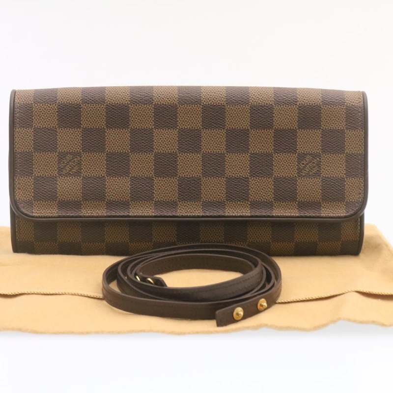 【日本直送】路易威登 Damier Ebene Pochette 雙 GM 單肩包 N51851 LV 正品 24679V-11