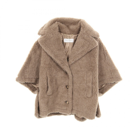 MAX MARA 泰迪熊披肩 其他外套 羊毛 絲綢 羊駝毛 灰色 二手 女款