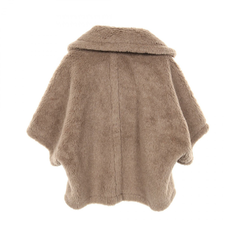 MAX MARA 泰迪熊披肩 其他外套 羊毛 絲綢 羊駝毛 灰色 二手 女款-1