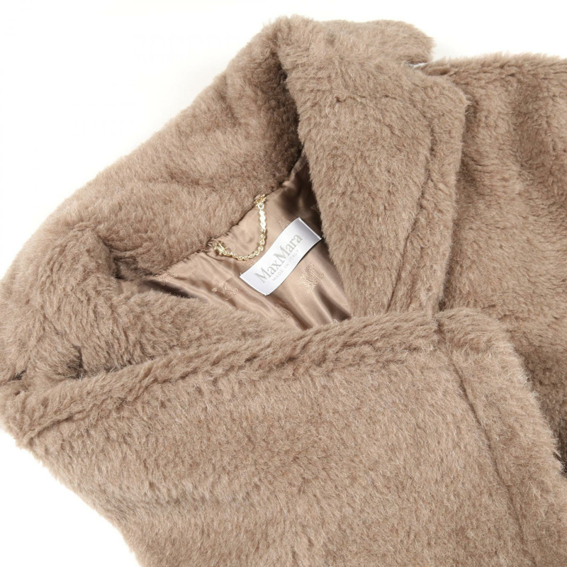 MAX MARA 泰迪熊披肩 其他外套 羊毛 絲綢 羊駝毛 灰色 二手 女款-6