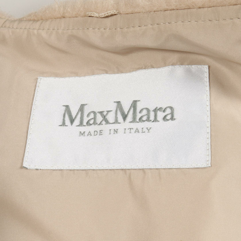 MAX MARA 泰迪熊拉鍊外套 其他外套 羊毛 絲綢 羊駝毛 米色 二手 女款-2