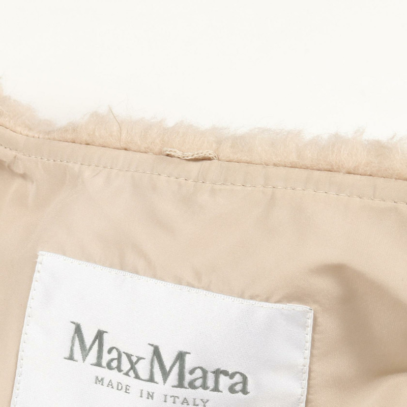 MAX MARA 泰迪熊拉鍊外套 其他外套 羊毛 絲綢 羊駝毛 米色 二手 女款-8