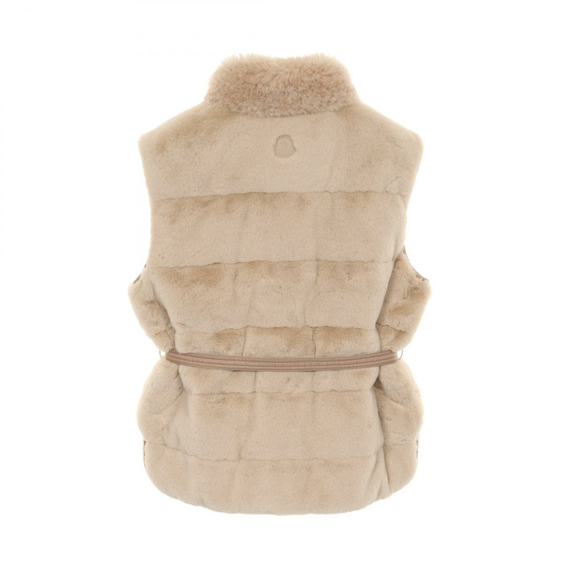 MONCLER JOUI 仿皮草泰迪絨背心 聚酯纖維 米色 二手 女款-1