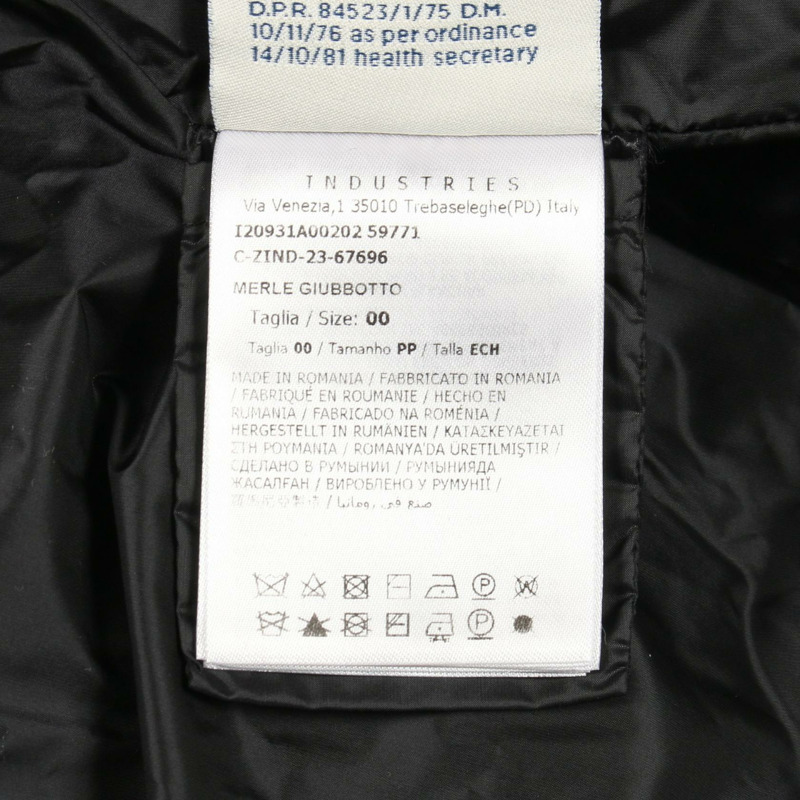 MONCLER MERLE 黑色聚酯羽絨服,二手女款-4