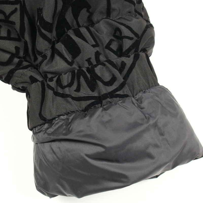 MONCLER MERLE 黑色聚酯羽絨服,二手女款-7