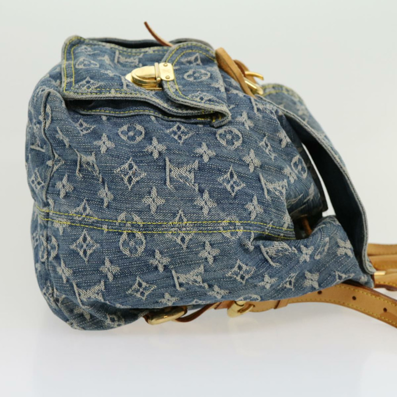 【日本直送】路易威登 Monogram Denim Sac A Dos GM 雙肩包 藍色 M95056 LV Auth 30454V-2
