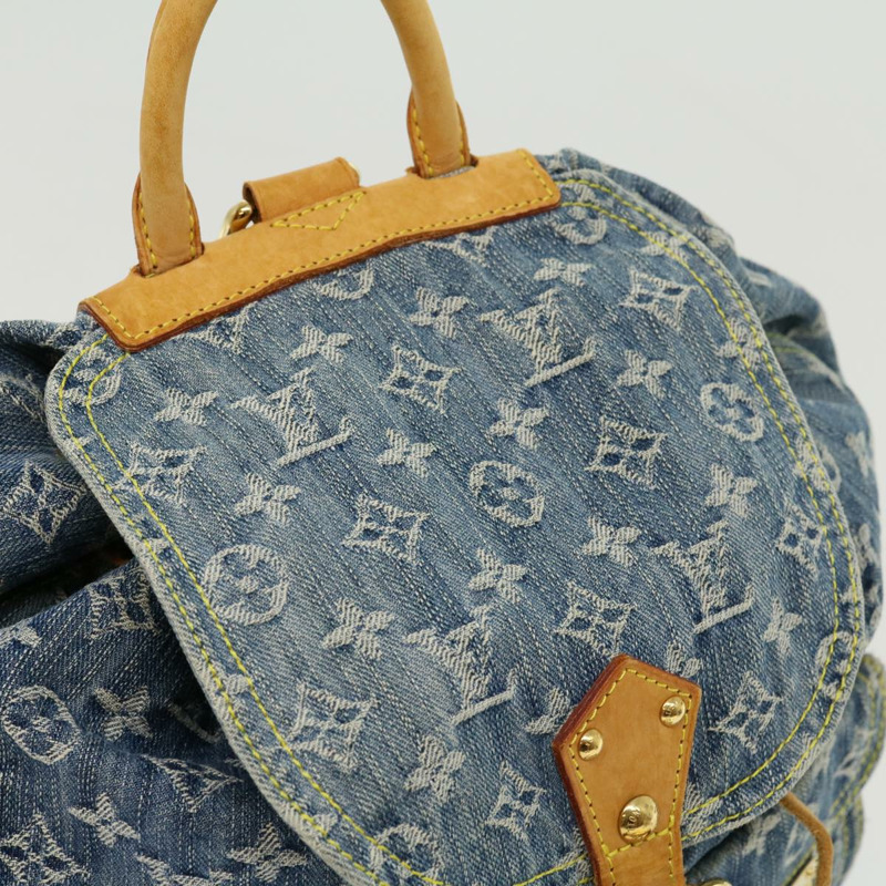 【日本直送】路易威登 Monogram Denim Sac A Dos GM 雙肩包 藍色 M95056 LV Auth 30454V-13