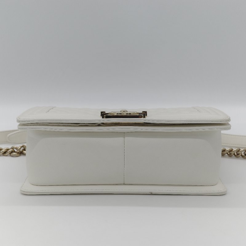 Chanel 香奈兒 Leboy 中型 粒面牛皮 白雪公主 鏈條包 斜挎包 單肩包 兩用包-7