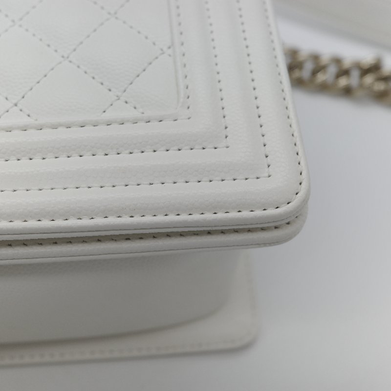 Chanel 香奈兒 Leboy 中型 粒面牛皮 白雪公主 鏈條包 斜挎包 單肩包 兩用包-14