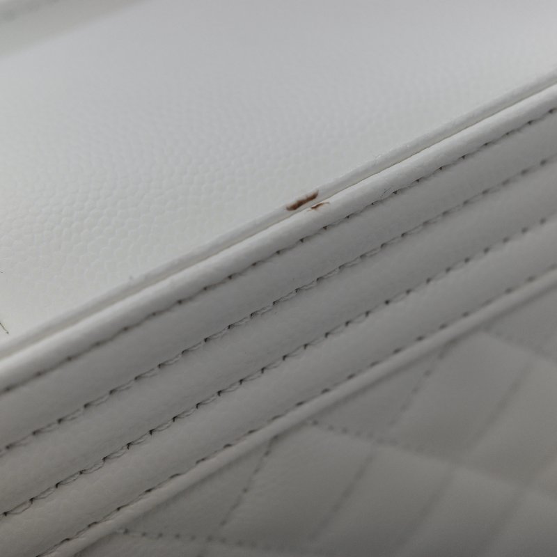 Chanel 香奈兒 Leboy 中型 粒面牛皮 白雪公主 鏈條包 斜挎包 單肩包 兩用包-22