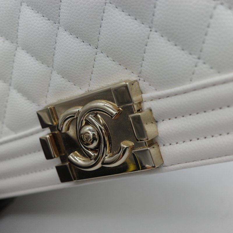 Chanel 香奈兒 Leboy 中型 粒面牛皮 白雪公主 鏈條包 斜挎包 單肩包 兩用包-29