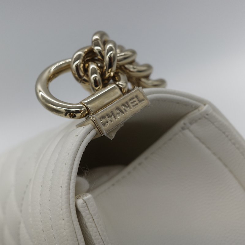 Chanel 香奈兒 Leboy 中型 粒面牛皮 白雪公主 鏈條包 斜挎包 單肩包 兩用包-30