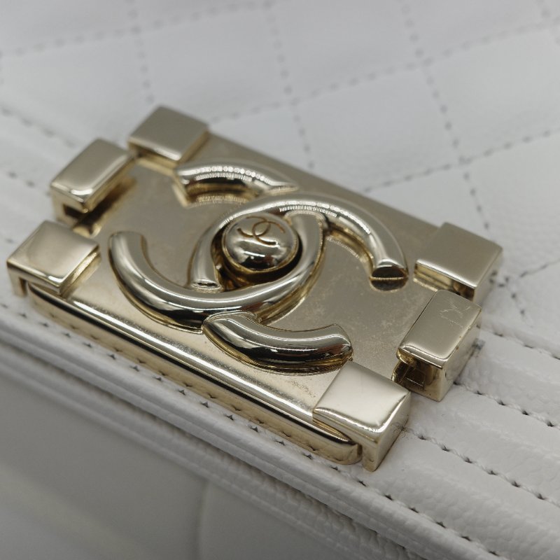 Chanel 香奈兒 Leboy 中型 粒面牛皮 白雪公主 鏈條包 斜挎包 單肩包 兩用包-33