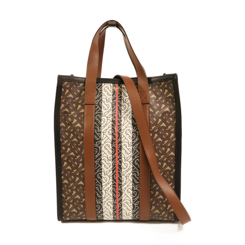 BURBERRY 塗層帆布2 Way Shoulder金扣手挽肩背兩用袋