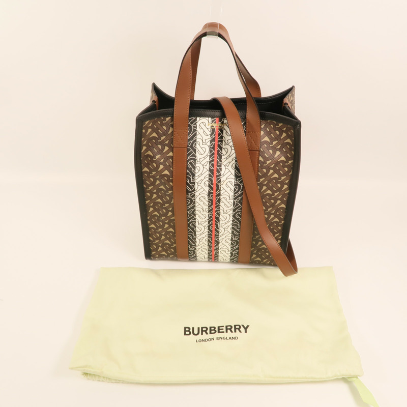 BURBERRY 塗層帆布2 Way Shoulder金扣手挽肩背兩用袋-8