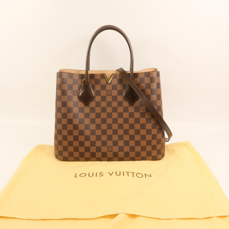 LOUIS VUITTON Damier Kensington金扣手挽肩背兩用袋-11