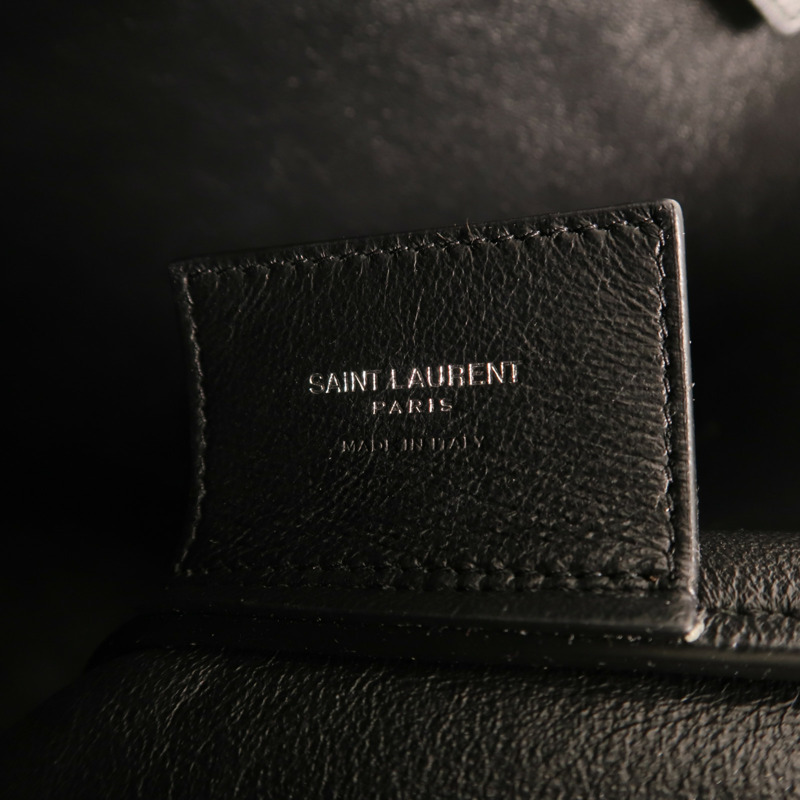 SAINT LAURENT 皮革Bold Tote銀扣肩背袋-5