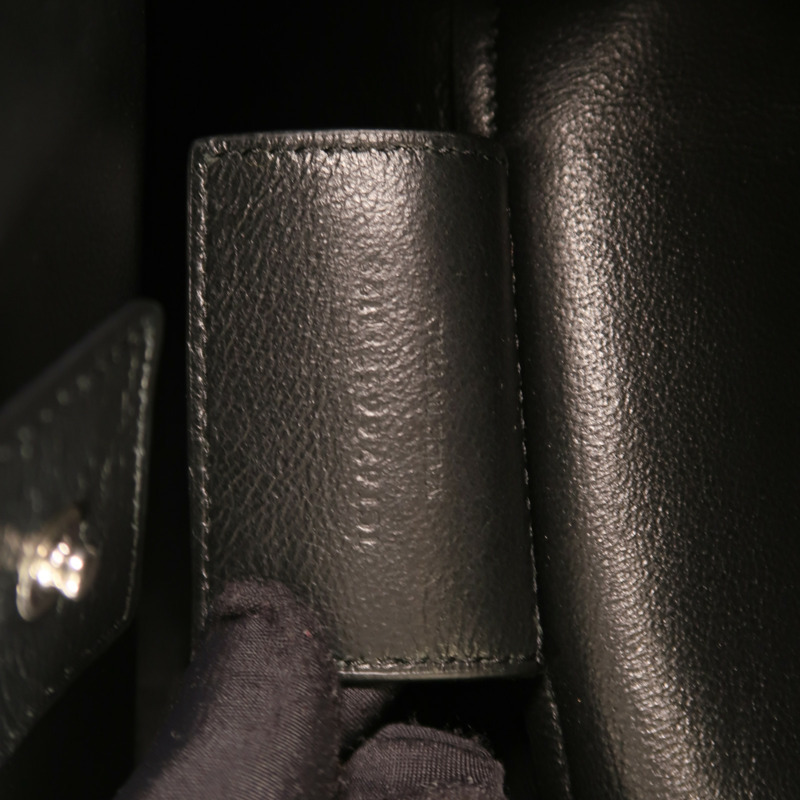 SAINT LAURENT 皮革Bold Tote銀扣肩背袋-6